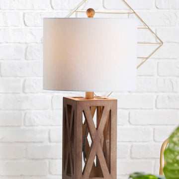 Stewart 21.5" Wood LED Table Lamp - JONATHAN Y